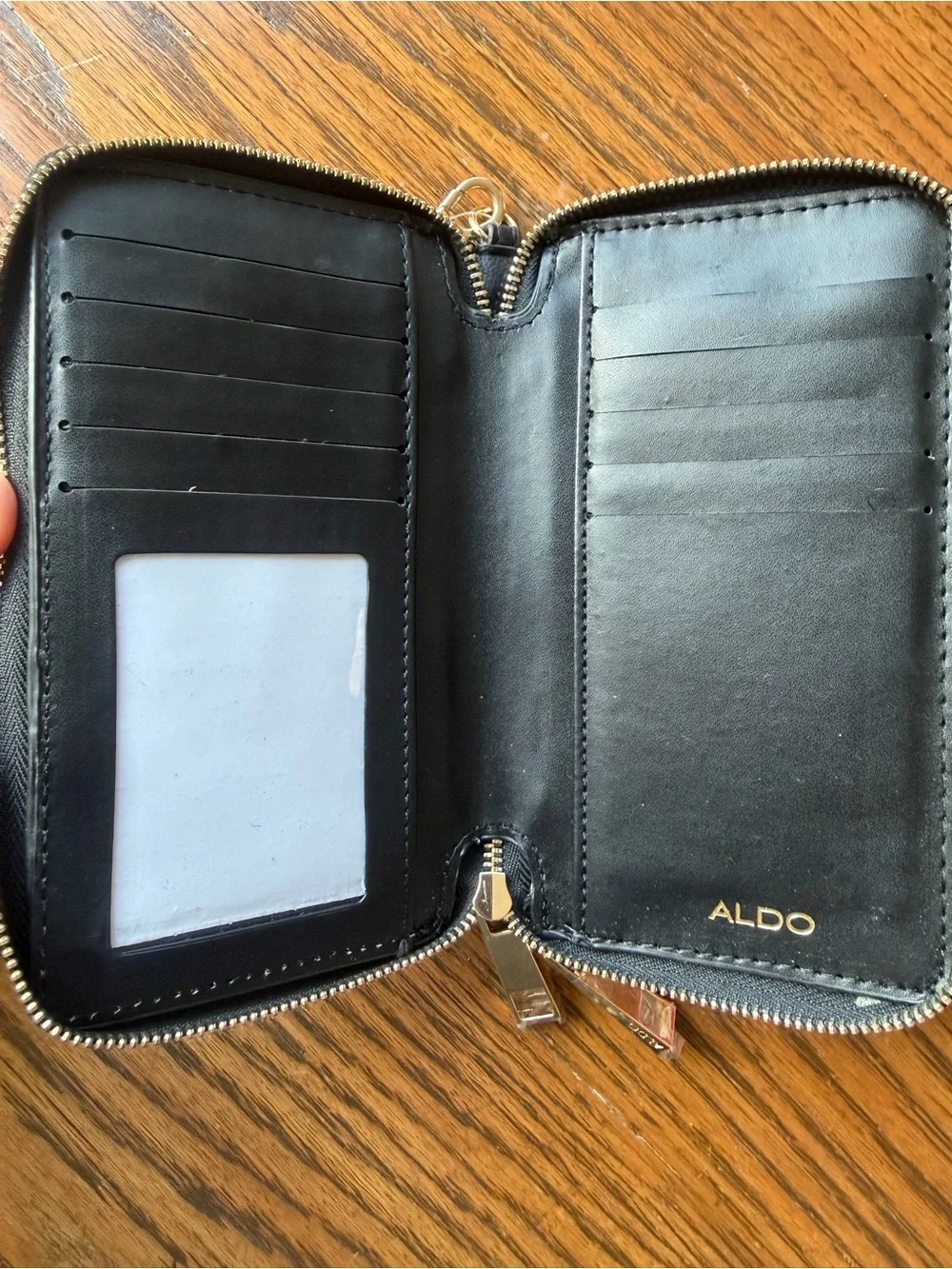 New Aldo Black Zip Wristlet - Protective Card Holder